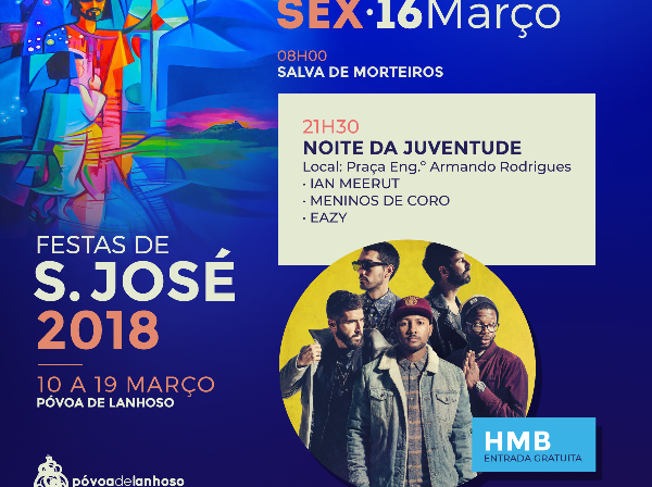 HMB e Eazy na Noite da Juventude já na próxima sexta-feira, dia 16 de março