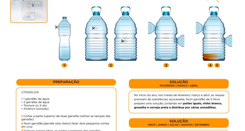 Vespa asiática - colocação de armadilhas artesanais