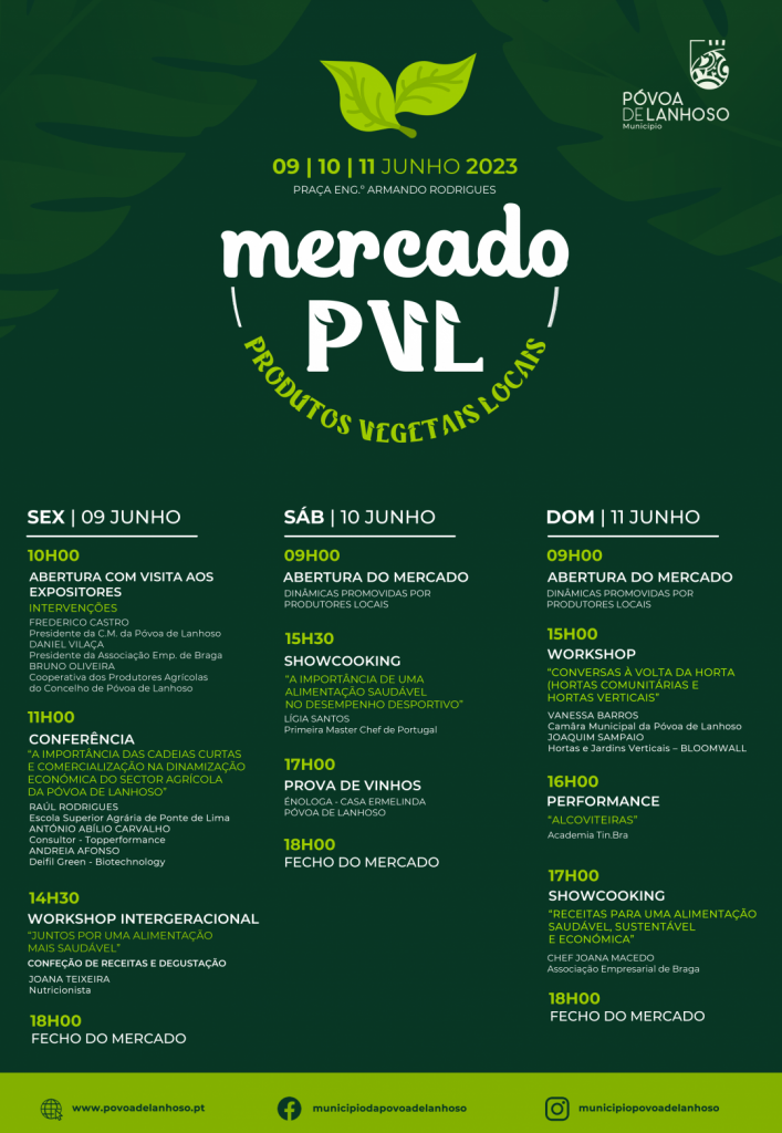 Póvoa de Lanhoso promove Mercado PVL – Produtos Vegetais Locais de 9 a 11 de junho 1