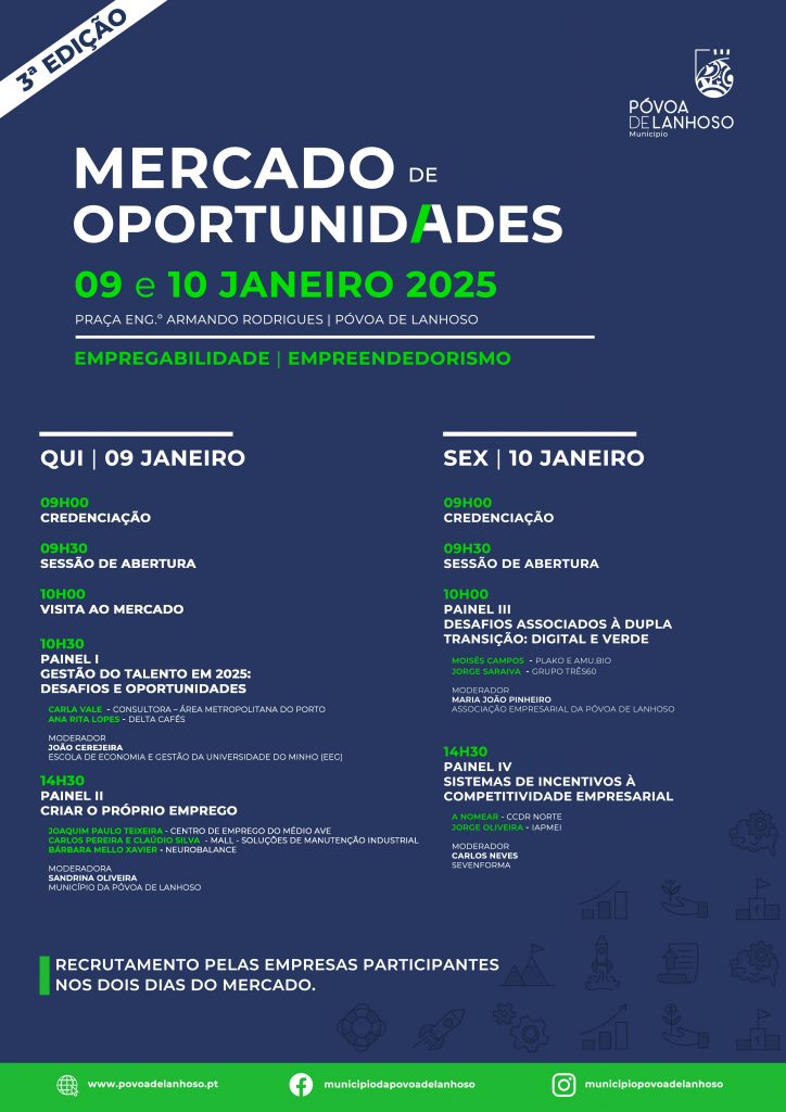 Mercado de Oportunidades | 9 e 10 JAN 2025 | Praça Eng. Armando Rodrigues